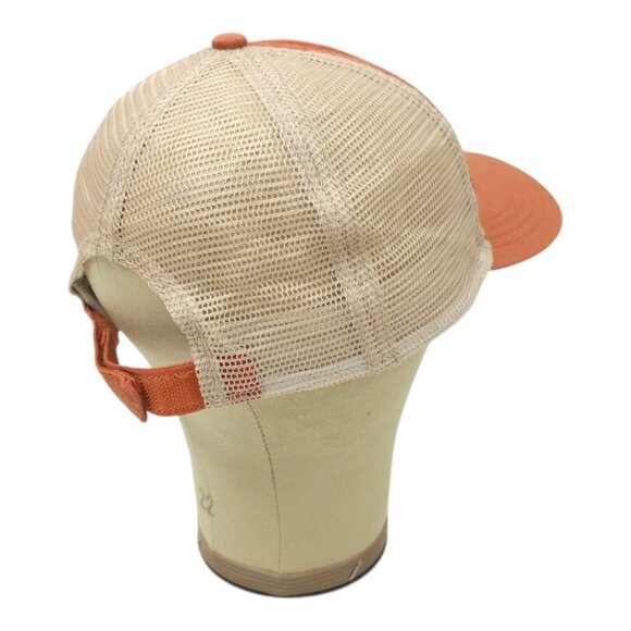 CAT Equipment Embroidered Mesh Strapback Cap Trucker Baseball Hat Orange Tan - Picture 14 of 14